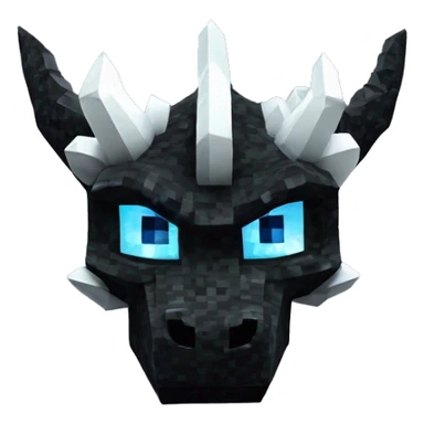 Minecraft Glitter Black Dragon Head With Diamond Horn sticker