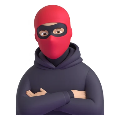 robber in a red ski mask sticker