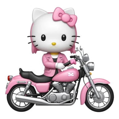 Hello kitty soñando con motos sticker