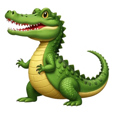 Crocodile with tail over its back with its mouth alittle open sticker