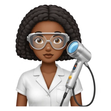 black girl doing laser hair removal sticker