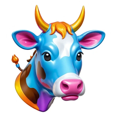   jeff koons style vinyl balloon girl cow sculpture  sticker