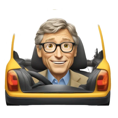 Bill Gates driving a car sticker