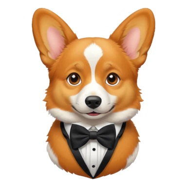 Corgi with black bow tie sticker