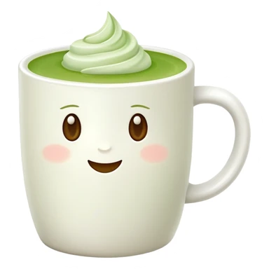 matcha latte in white mug sticker