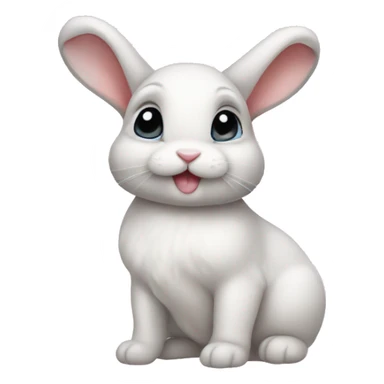 Baby bunny with coquette bow on ear sticker