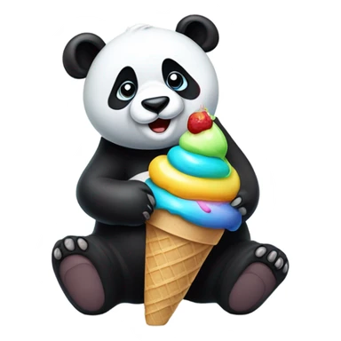 Panda holding an ice cream cone  sticker