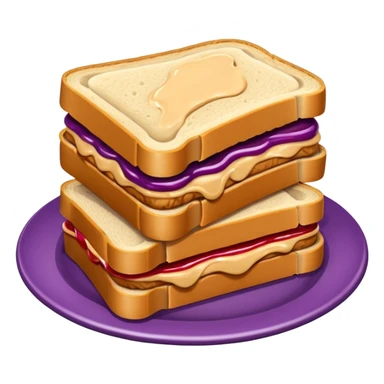 sandwich with peanut butter and jelly on a plate sticker