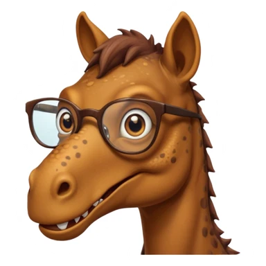 Dinosaur with glass on in a horse sticker