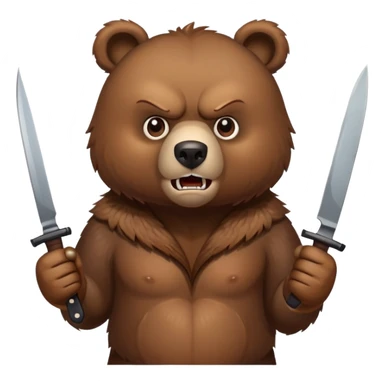Angry Bear with knife sticker