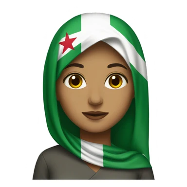 Women with Algerian flag  sticker