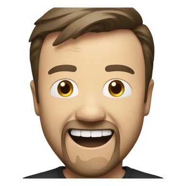 ricky gervais laughing with tears of joy sticker