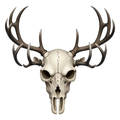 Deer skull with antlers and black spiderwebs sticker