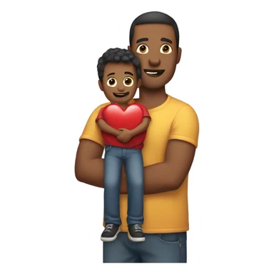 Father holds his  big heart in his arm sticker