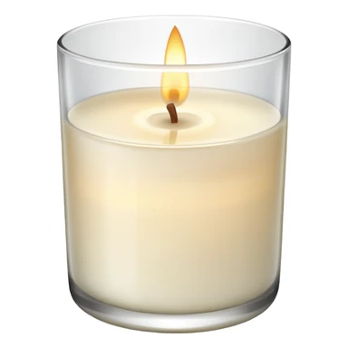 White scented candle in a glass sticker