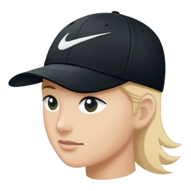 Simple black Nike cap with white Nike swoosh logo embroidered on the front. Baseball cap style. Just the hat by itself. sticker