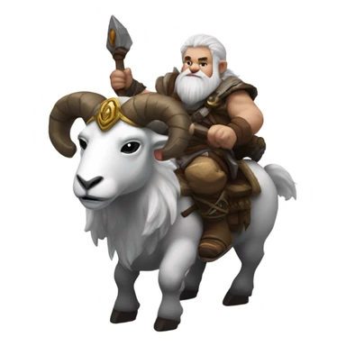 Warcraft dwarf riding a white ram sticker