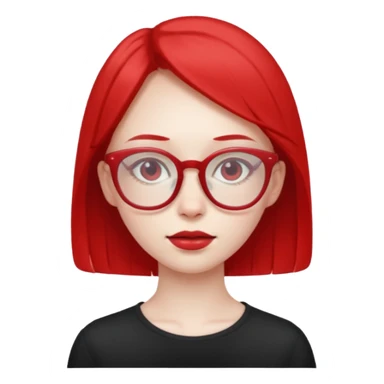 Una niña rara con anteojos rojos extra delgada y fea sticker