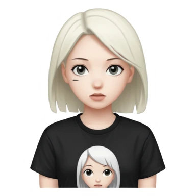 anime girl with emin write t shirt sticker