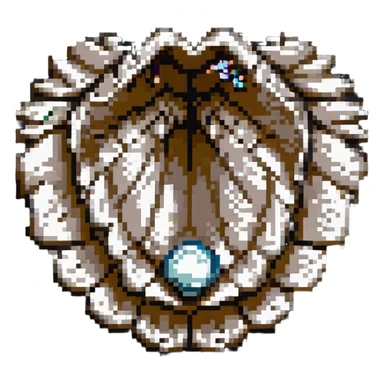 an open oyster shell with a pearl inside sticker