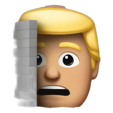 Trump hiding behind a brick wall sticker