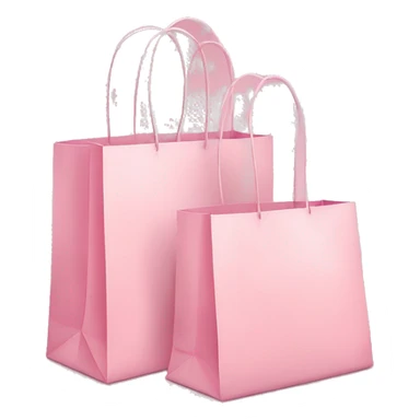 Two Soft pink shopping bags sticker