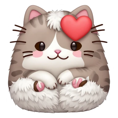 red heart pusheen  sticker
