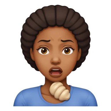 a black female strangling herself sticker