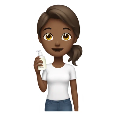 brown haired girl doing skincare sticker