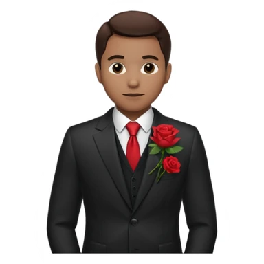 man with rose in his suit pocket sticker