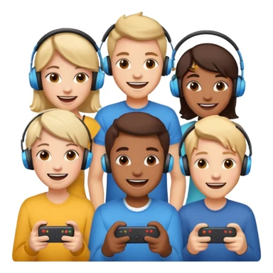 group of friends gaming together sticker