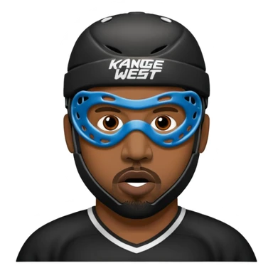 Masque de hockey de kanye west avec deux trous au dessus de la place de vision, et 6 trous en dessous de la place du nez without eyes and mouth  sticker