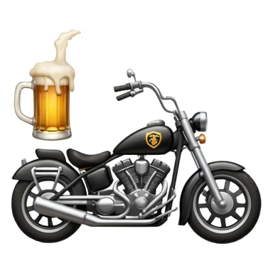 We're creating a quiz for a New Year's Eve team. The idea is that people have to guess which emoji belongs to which person from three emojis. Now it's up to you to make one whole emoji from the following three emojis.  🏍🎸🍻 sticker