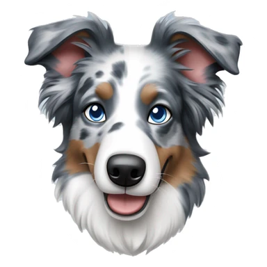 Blue merle border collie dog with blue eyes sticker