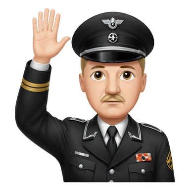Hitler raising one hand straight out like a Sieg Hail salute in Black SS uniform  sticker