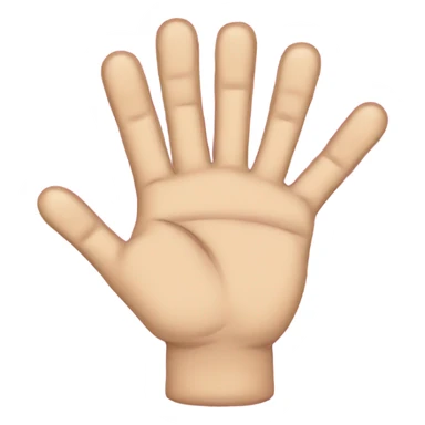 A hand with 5 fingers: the thumb, index finger, and pinky extended, while the middle and ring fingers are folded down sticker
