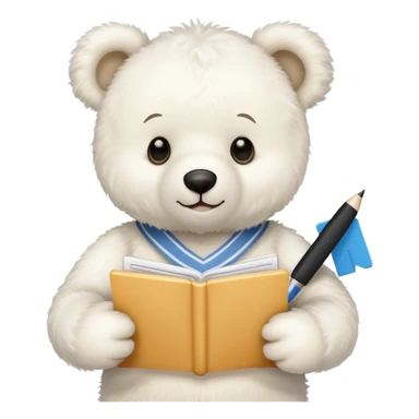 White teddy bear with report card  sticker