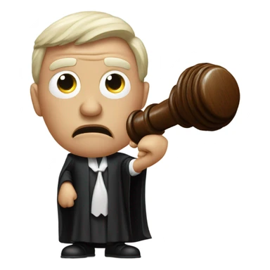 angry judge with hammer sticker