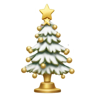 Girlie Christmas tree with snow and pink ornaments and a gold tree topper sticker