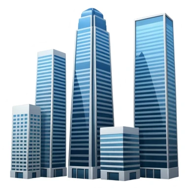generate a realistic skyscraper and several smaller ones nearby sticker