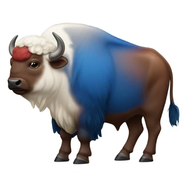 Buffalo with red and blue sticker