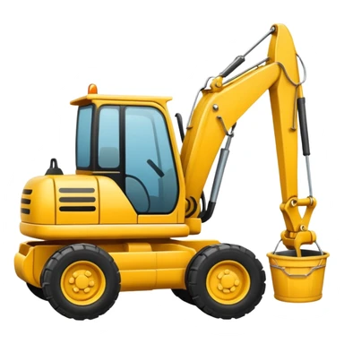 A realistic looking but cartoon excavator sticker
