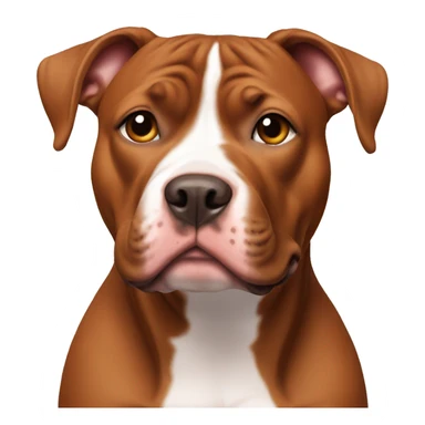 Brown/red pitbull with white patch on chest sticker