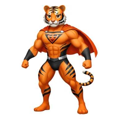 Tiger superhero with cape sticker