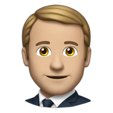 Macron tendun bras devant sa tête sticker