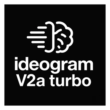 recreate this logo with text of "ideogram V2a turbo", MAKE IT FIT IN SQAURE  sticker
