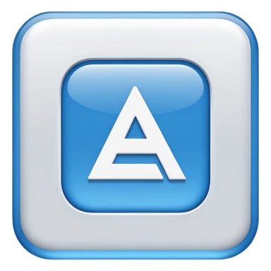 A flat vector emoji icon representing translation between Arabic and Spanish. Two overlapping squares: the front square is blue with a white letter 'A', the back square is light gray with the white Arabic letter 'ع' (Ain). Minimalist design, rounded corners, high quality, white background. sticker
