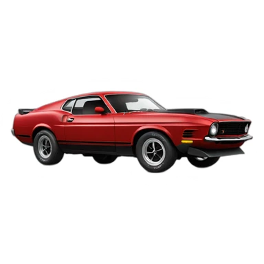 Red mustang mach 1 profil Left side sticker