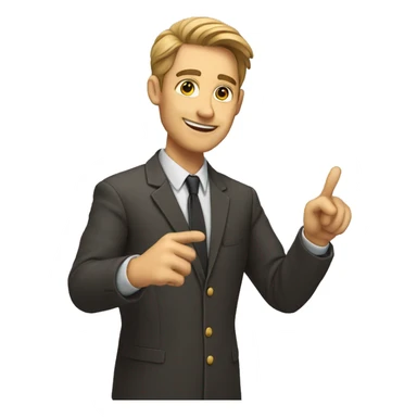 male teacher pointing at you sticker