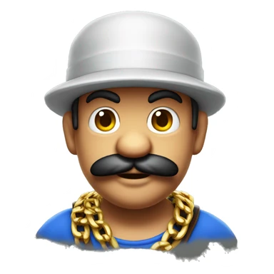 Mario with a gangster chain sticker